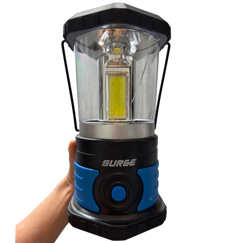 Surge LED Camping Lantern Black Blue COB Portable Emergency Light with Hook